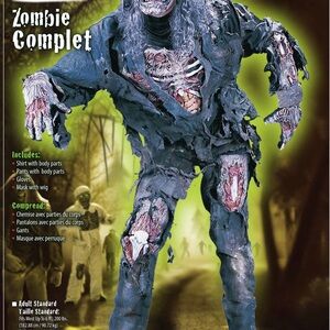 Zombie Costume‎ for Adult Size  OSFA - Gray and Black